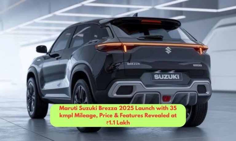 Maruti Suzuki Brezza 2025 Launch with 35 kmpl Mileage, Price & Features Revealed at ₹1.1 Lakh